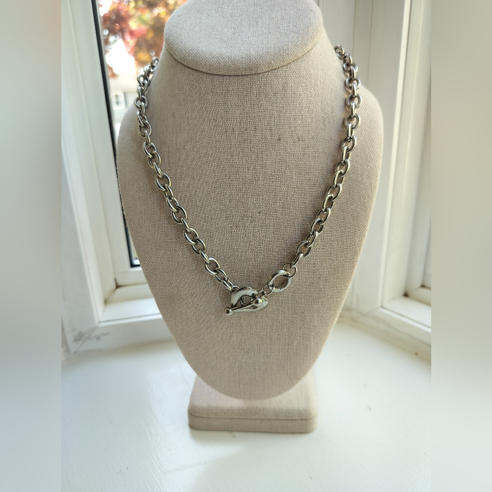 925 Sterling Silver Necklace Women's With Heart Tongle Claps